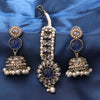 Sukkhi Gold Plated Blue Reverse AD & Pearl Jhumki Earrings for Women