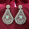 Sukkhi Gold Plated Aqua Reverse AD & Pearl Dangle Earrings for Women