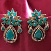 Sukkhi Gold Plated Green Reverse AD & Pearl Drop Earrings for Women