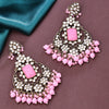 Sukkhi Gold Plated Pink Mirror & Pearl Dangle Earrings for Women