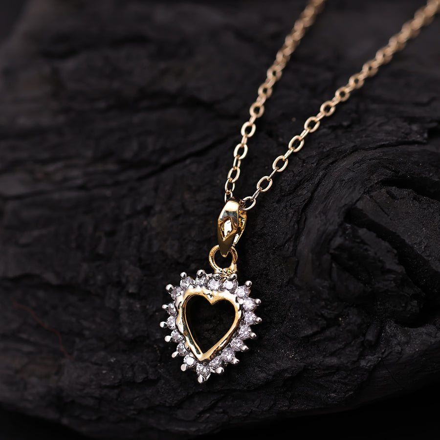 Sukkhi Gold Plated Golden CZ Heart Chain Pendant for Women