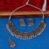 Sukkhi Oxidized Silver NA Choker Necklace Set for Women