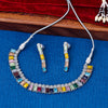 Sukkhi Rhodium Plated Multi Reverse AD & Pearl Choker Necklace Set for Women
