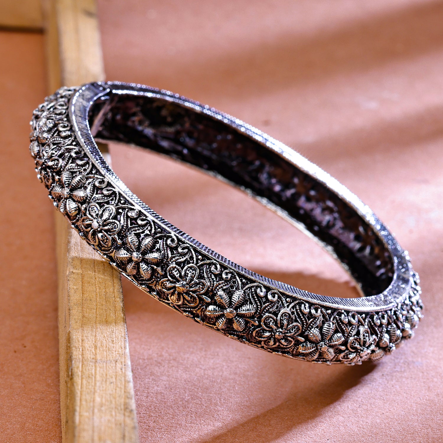 Sukkhi Oxidized Silver Kada for Women