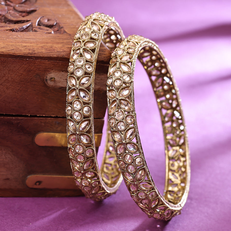 Sukkhi Gold Plated Golden Pearl Bangles for Women