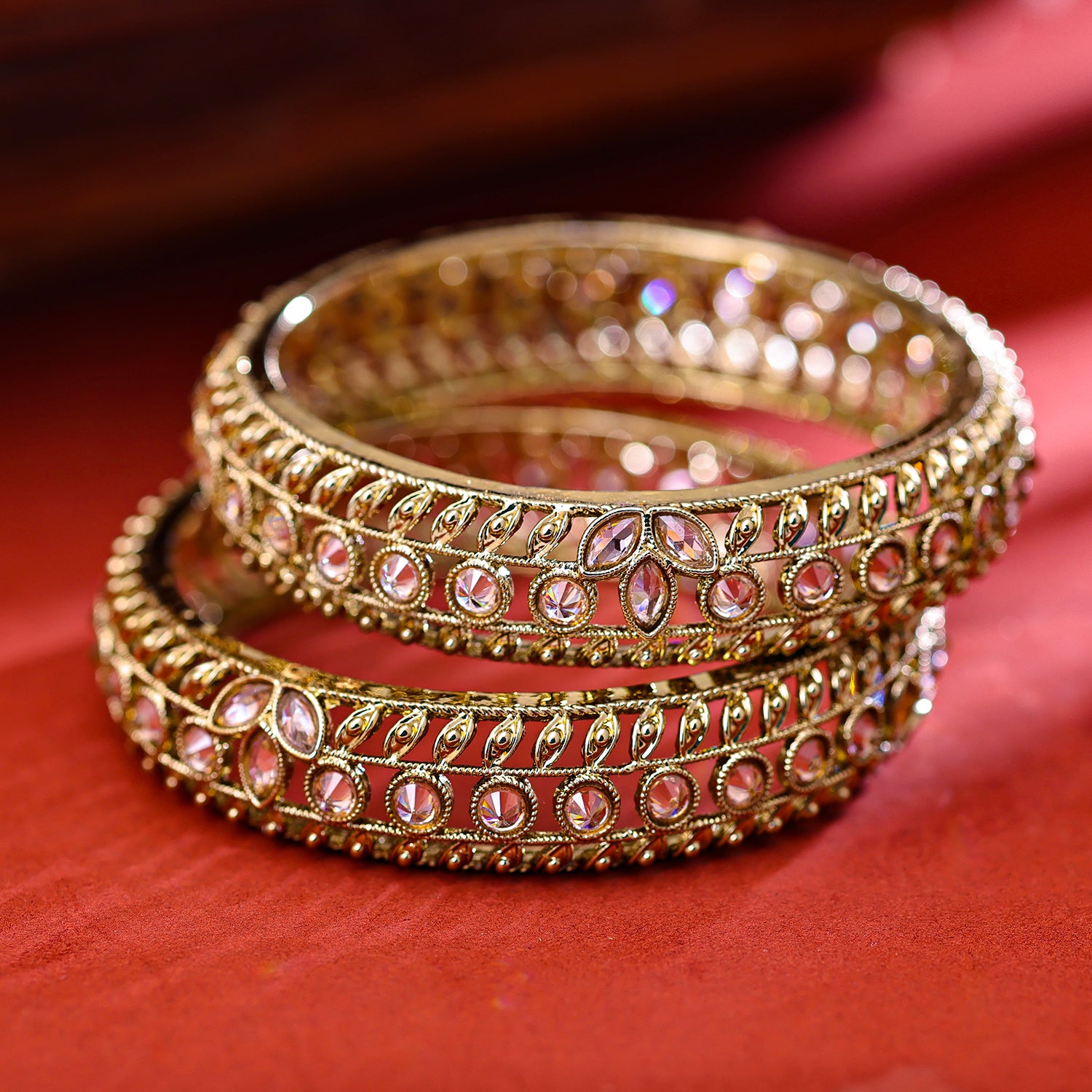Sukkhi Gold Plated Golden Pearl Bangles for Women