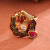 Sukkhi Beautiful Golden Gold Plated Kundan Ring for Women