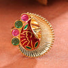 Sukkhi Fancy Golden Gold Plated Pearl Ring for Women