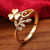 Sukkhi Exclusive Golden Floral Gold Plated CZ Ring for Women