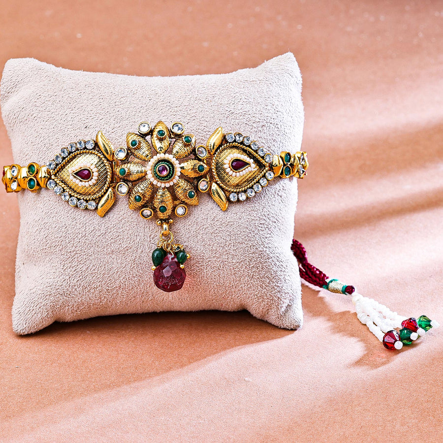 Sukkhi Brilliant Golden Gold Plated Kundan & Pearl Bajuband for Women