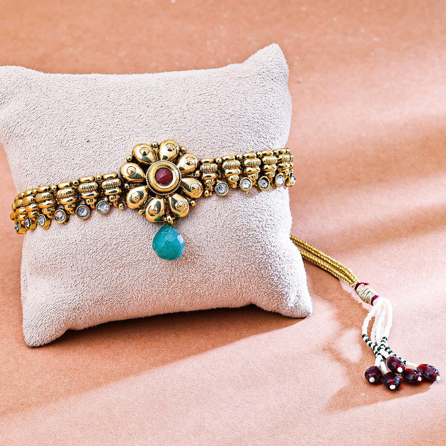 Sukkhi Amazing Golden Gold Plated Kundan & Pearl Bajuband for Women