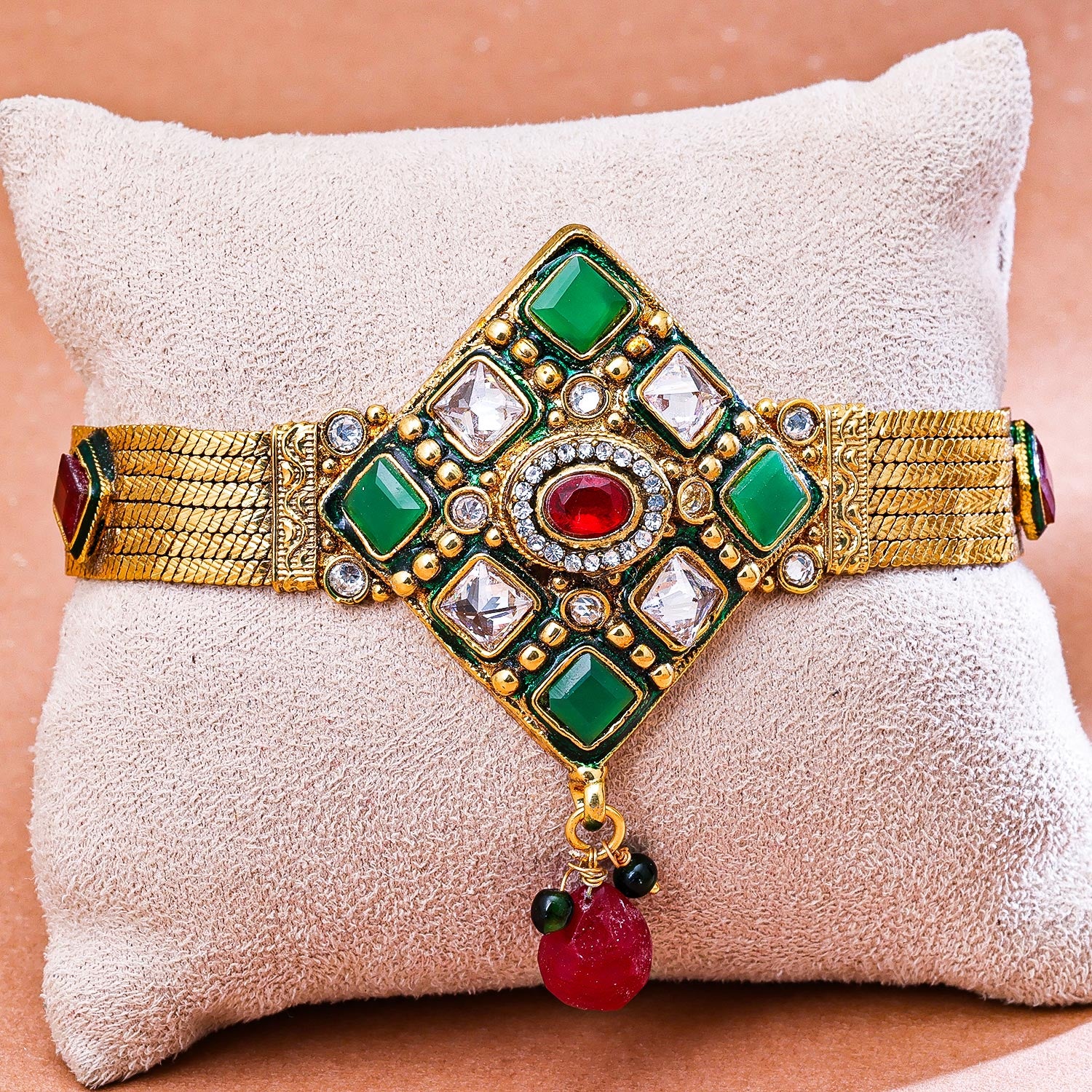 Sukkhi Glimmery Golden Gold Plated CZ Bajuband for Women