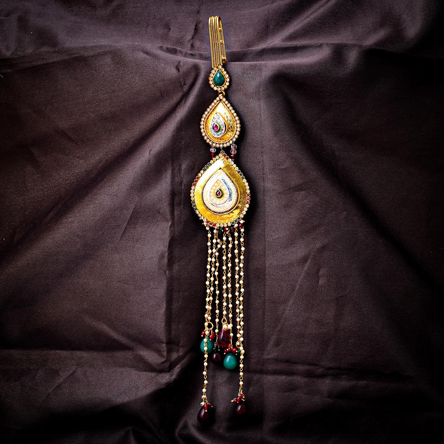 Sukkhi Sparkling Golden Gold Plated Pearl Chabi Challa for Women