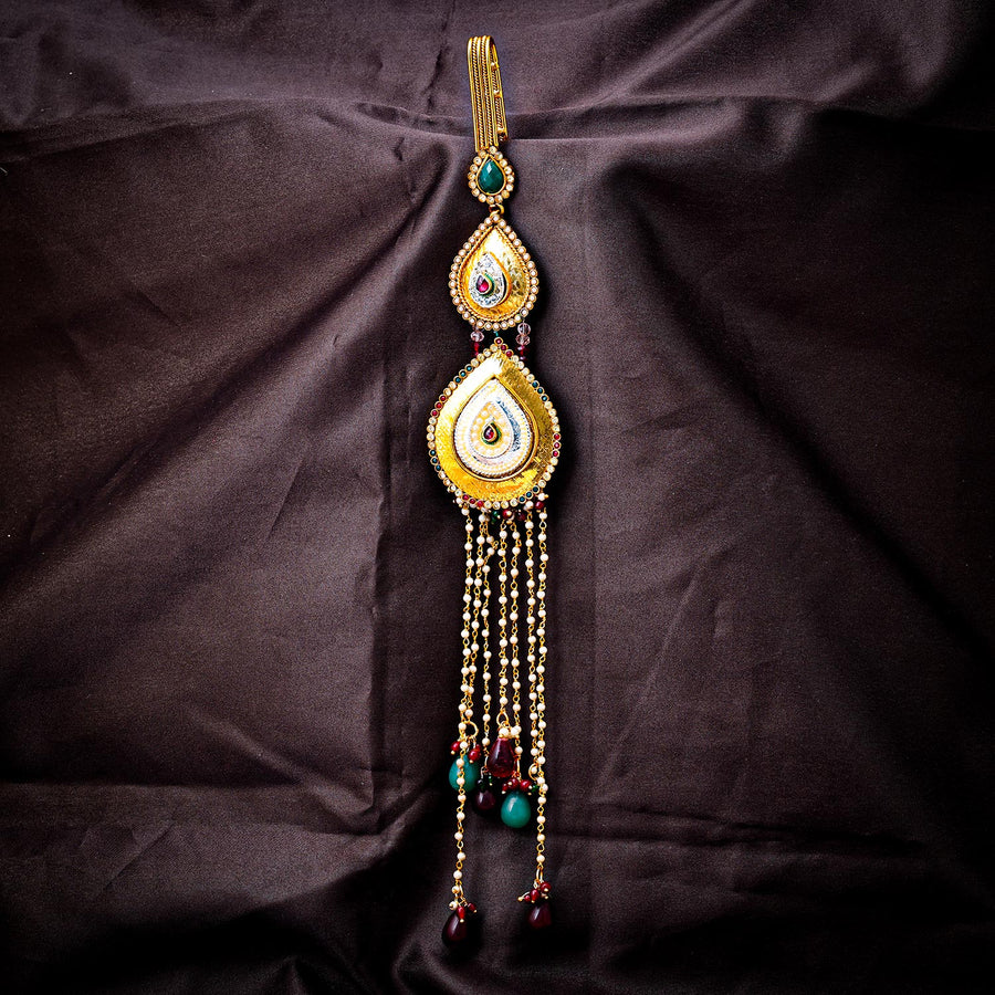 Sukkhi Sparkling Golden Gold Plated Pearl Chabi Challa for Women