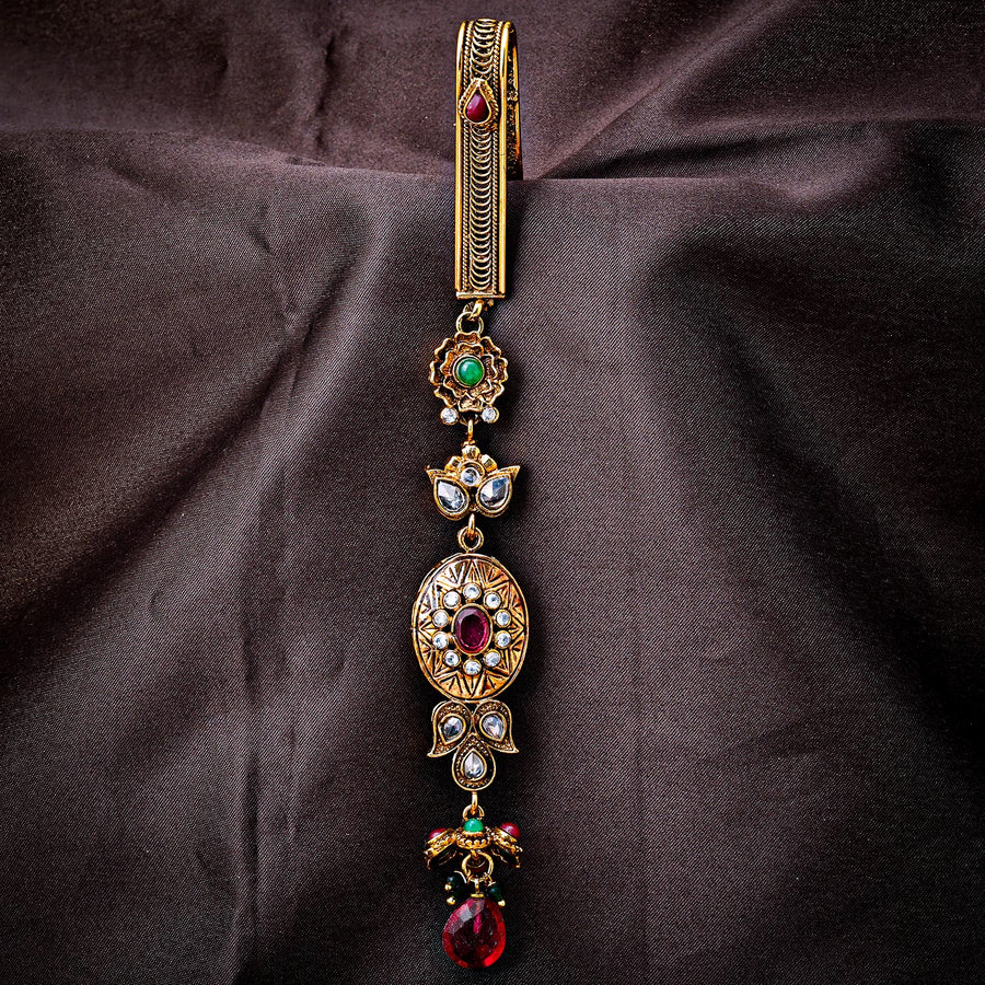 Sukkhi Elegant Golden Gold Plated Kundan & Pearl Chabi Challa for Women