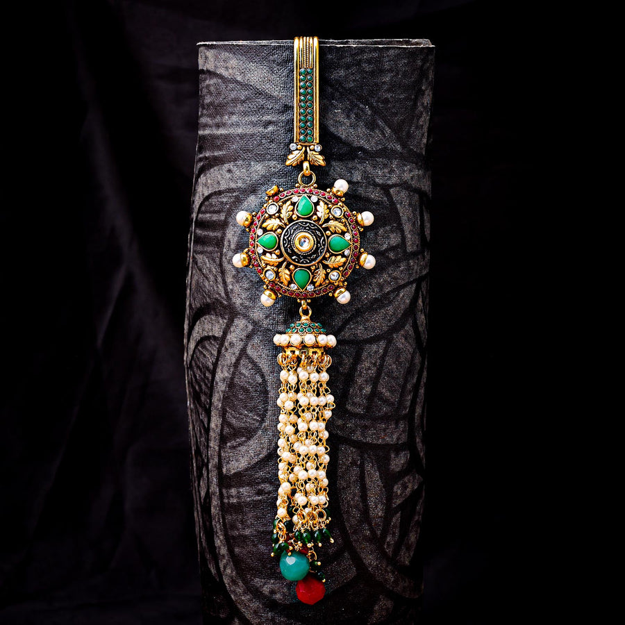 Sukkhi Designer Golden Gold Plated Pearl Chabi Challa for Women