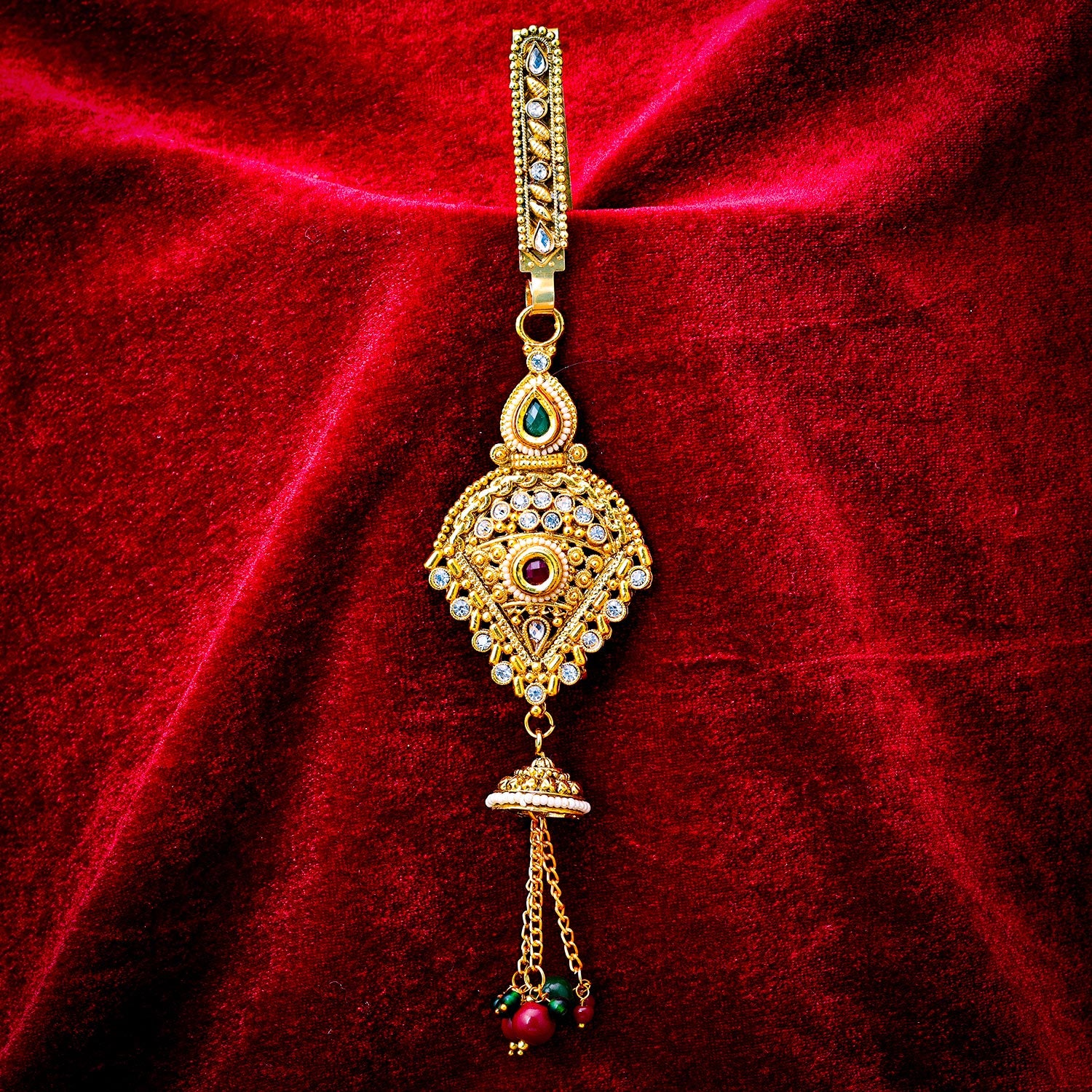 Sukkhi Skparkling Golden Gold Plated Pearl Chabi Challa for Women