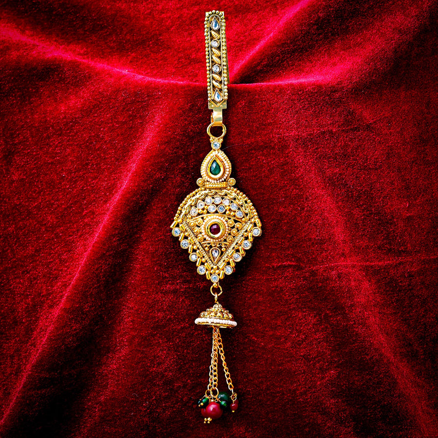 Sukkhi Skparkling Golden Gold Plated Pearl Chabi Challa for Women