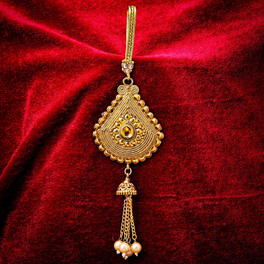 Sukkhi Fashionable Golden Gold Plated Pearl Chabi Challa for Women