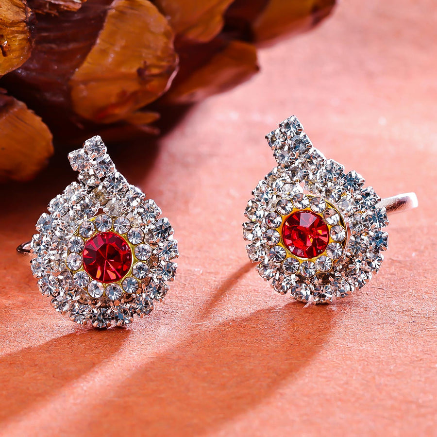 Sukkhi Lovely Silver Rhodium Plated AD Toe Ring for Women