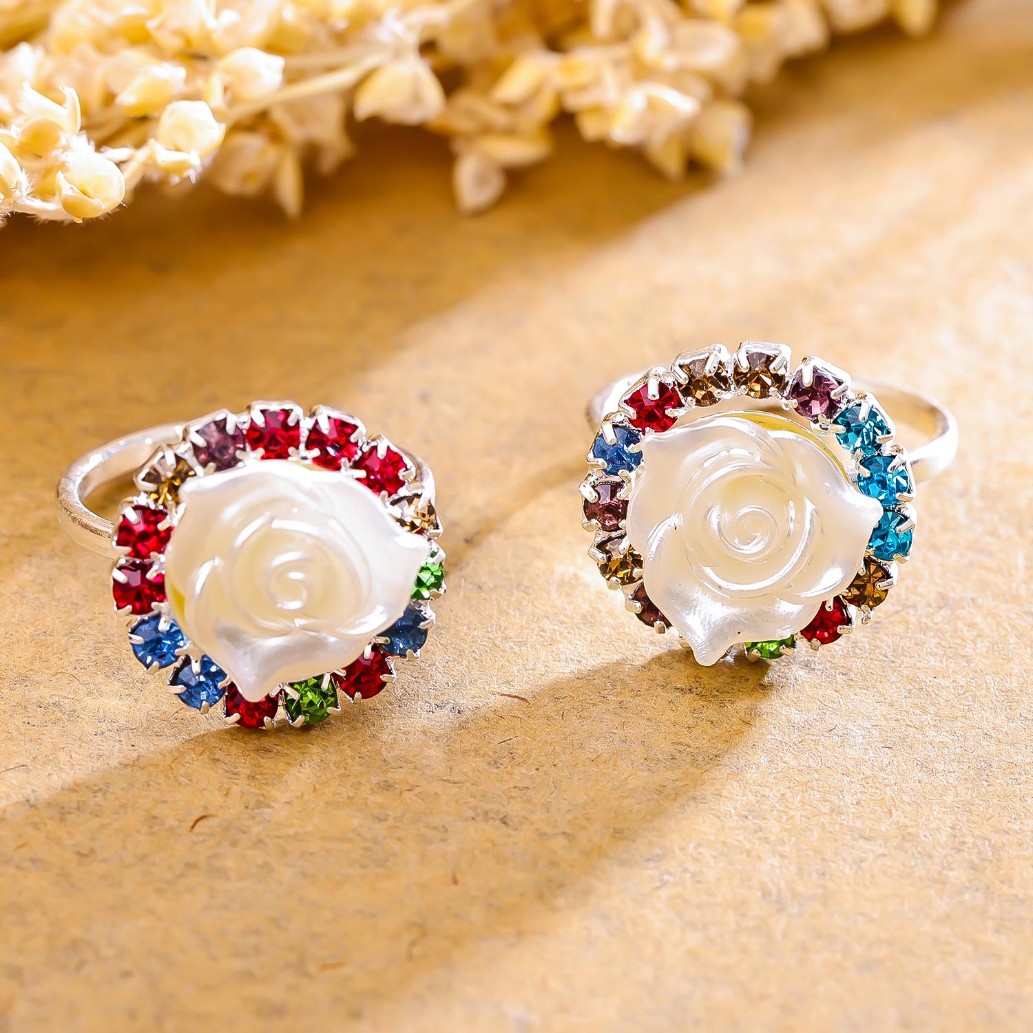 Sukkhi Ethnic Silver Rhodium Plated AD Toe Ring for Women