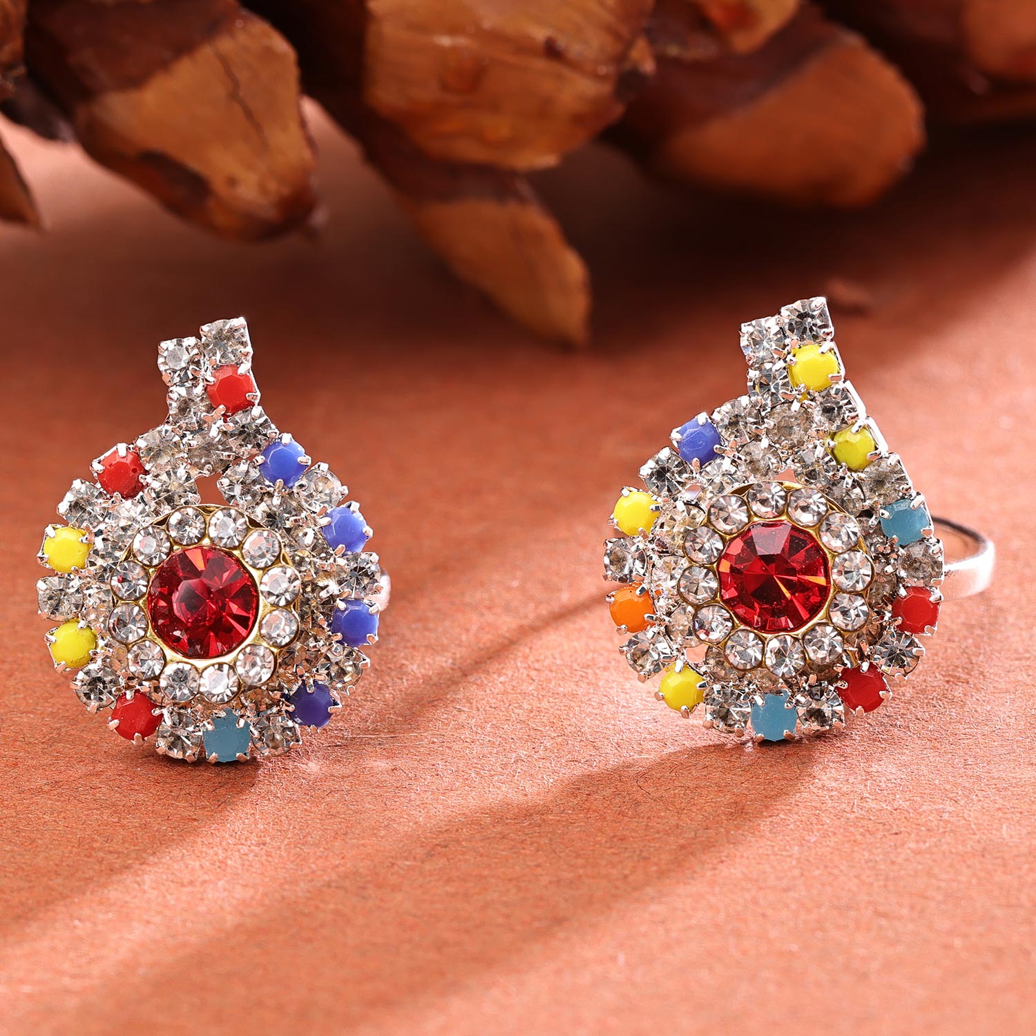 Sukkhi Dazzling Silver Rhodium Plated AD Toe Ring for Women