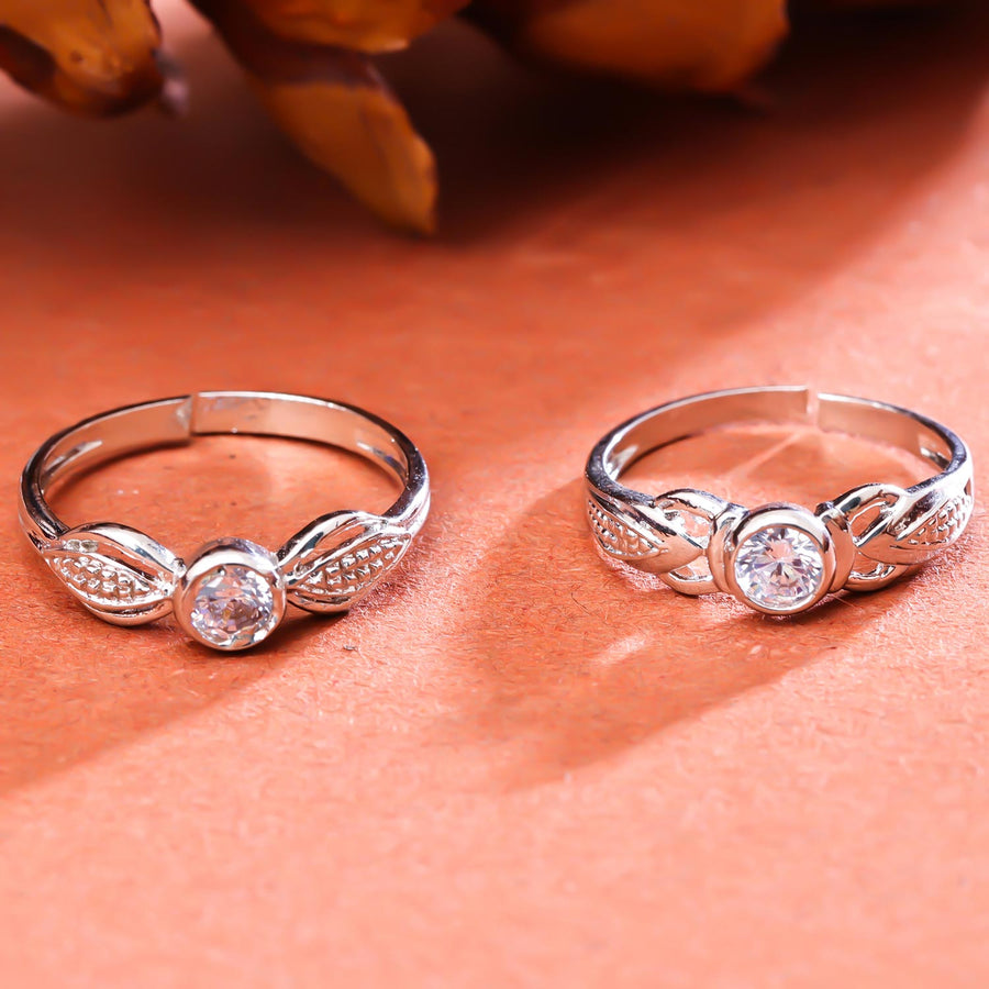 Sukkhi Delicate Silver Rhodium Plated CZ Toe Ring for Women