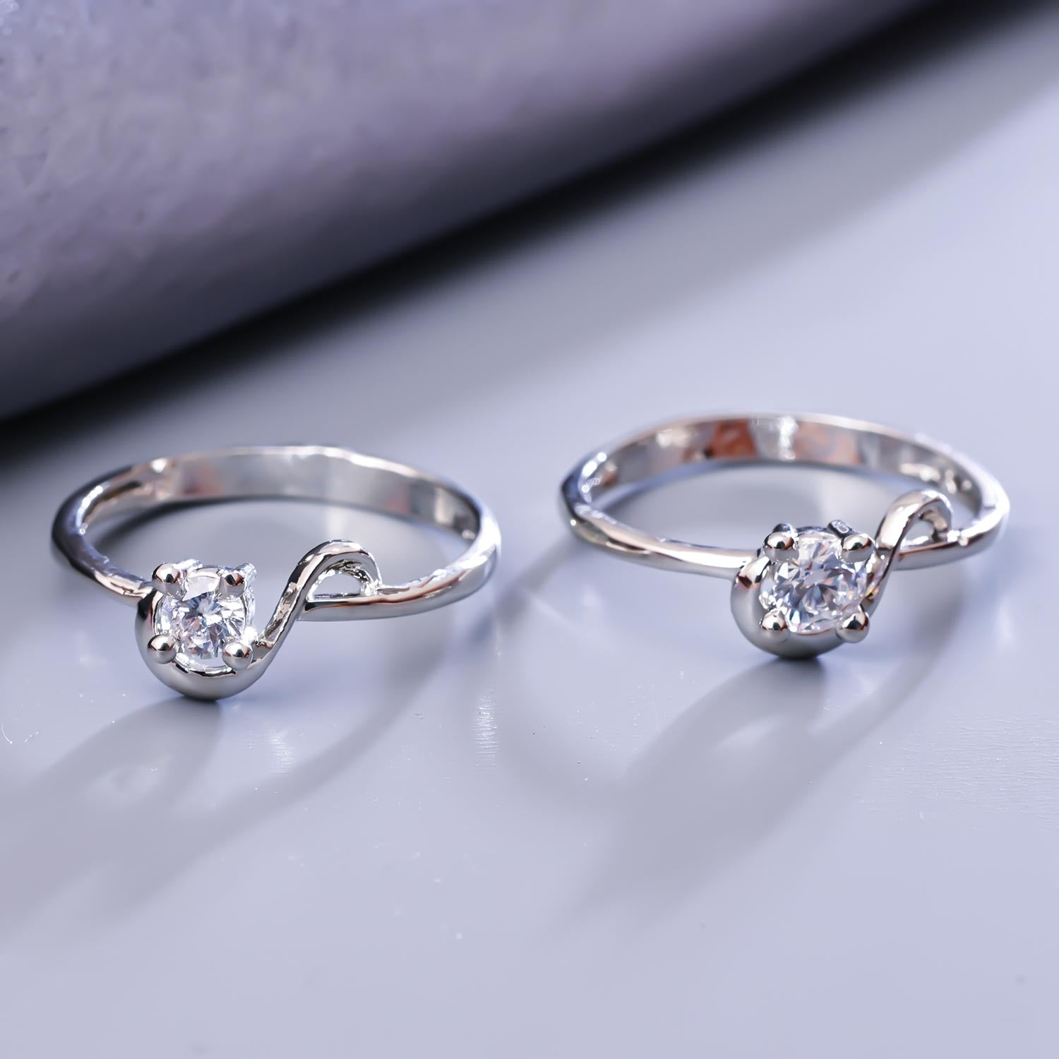 Sukkhi Lovely Silver Rhodium Plated CZ Toe Ring for Women