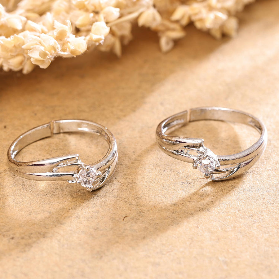 Sukkhi Fabulous Silver Rhodium Plated CZ Toe Ring for Women