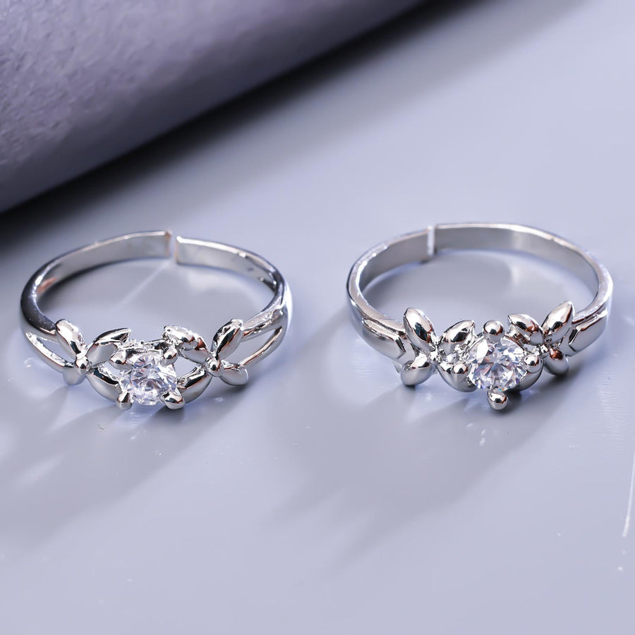 Sukkhi Awesome Silver Rhodium Plated CZ Toe Ring for Women