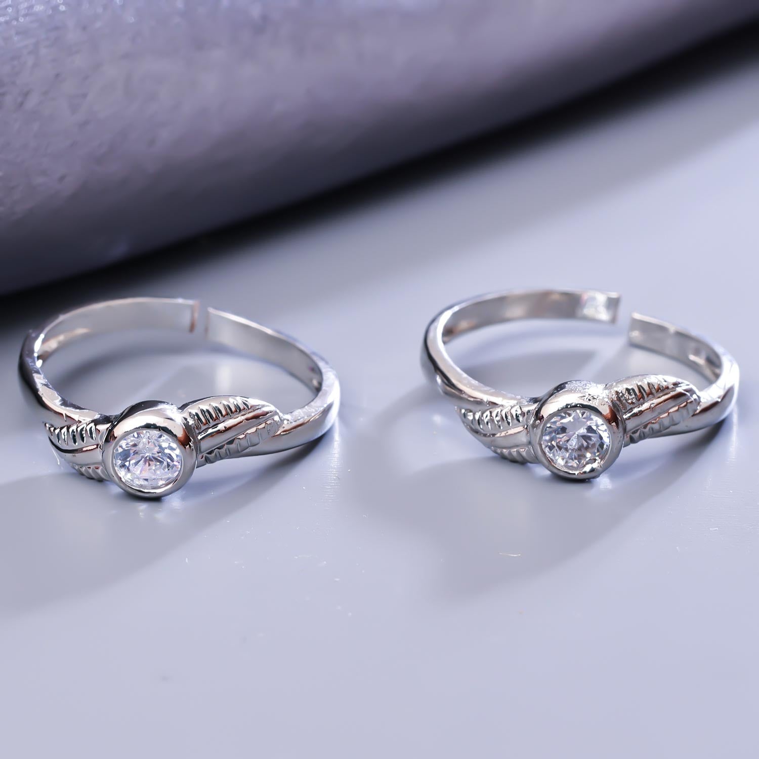 Sukkhi Stunning Silver Rhodium Plated CZ Toe Ring for Women