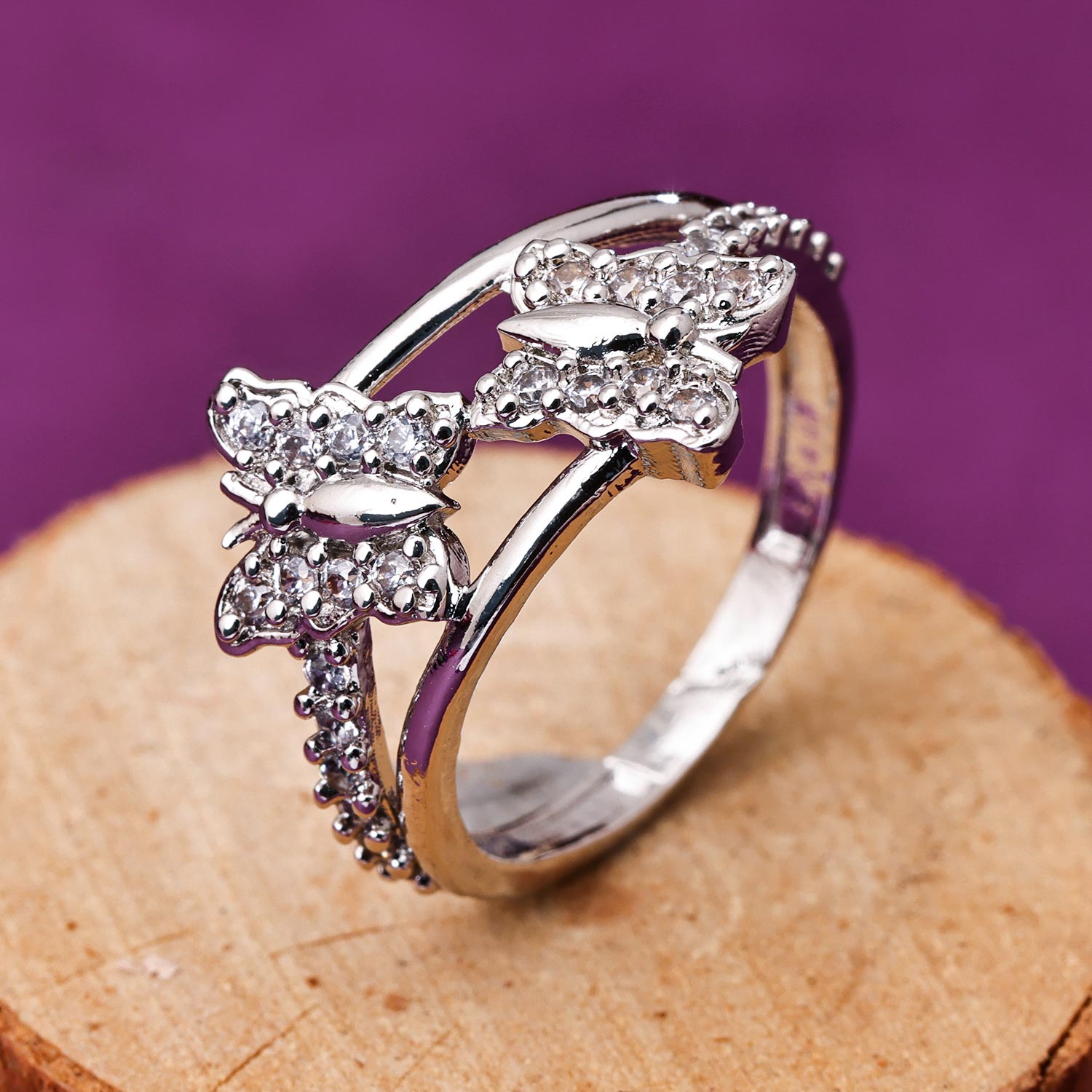 Sukkhi Gleaming Golden Gold Plated CZ Ring for Women