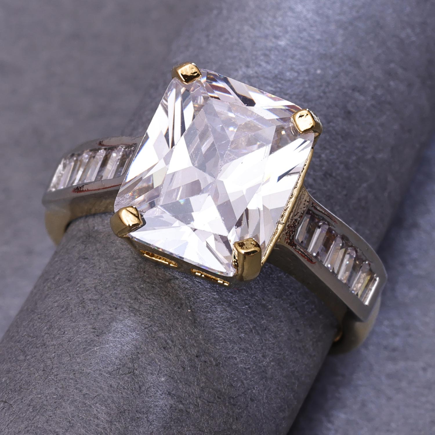 Sukkhi Fashionable Golden Gold CZ Ring for Women
