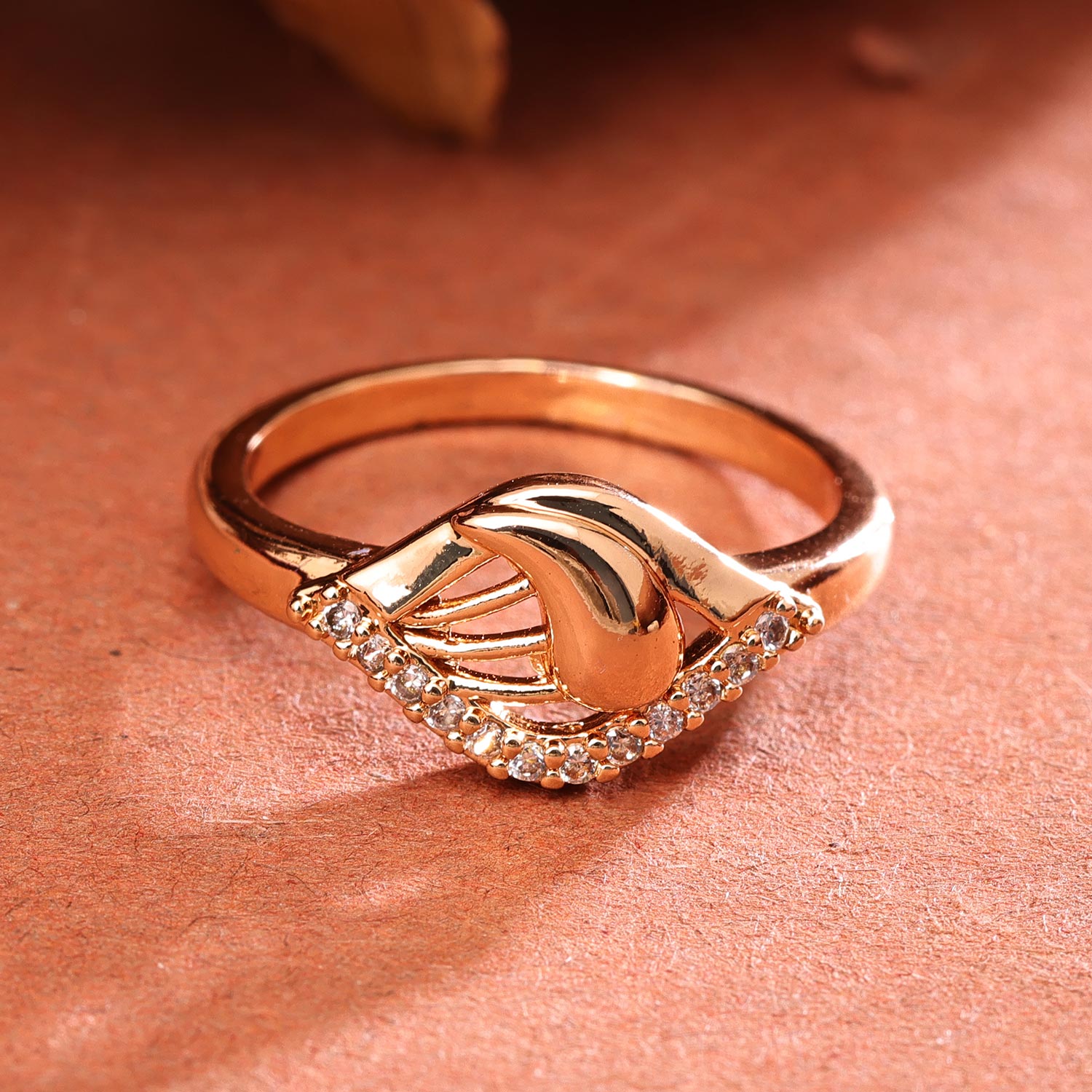 Sukkhi Glossy Silver Heart Rhodium Plated CZ Ring for Women