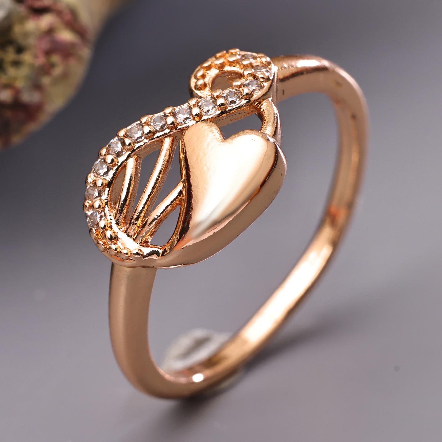 Sukkhi Skparkling Silver Floral Rhodium Plated CZ Ring for Women