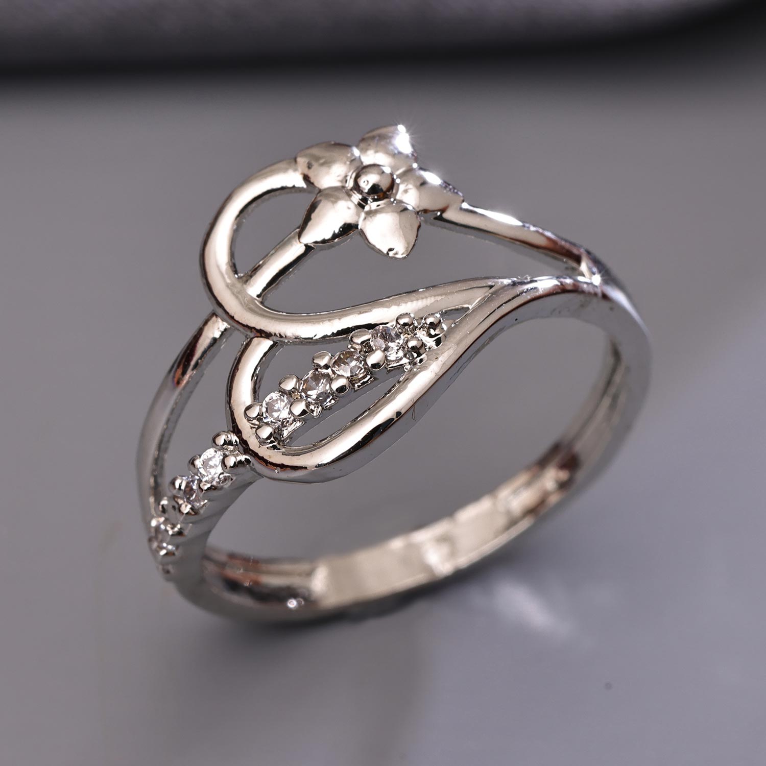 Sukkhi Trendy Golden Gold Plated CZ Ring for Women