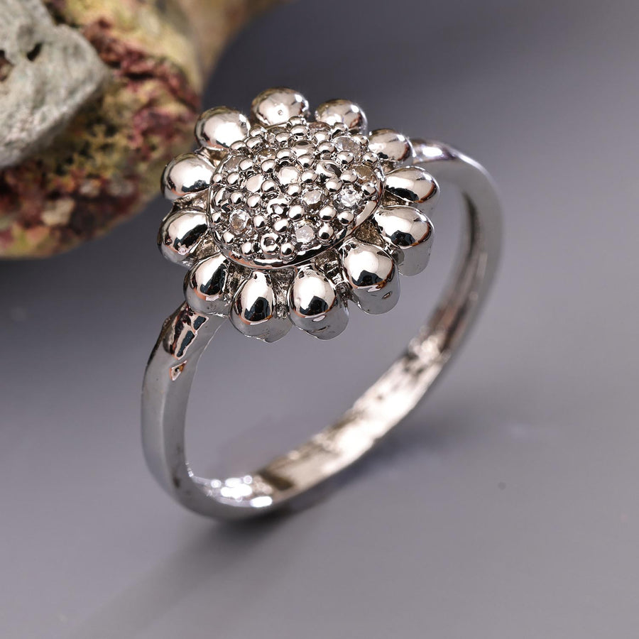 Sukkhi Fancy Silver Rhodium Plated CZ Ring for Women