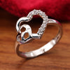 Sukkhi Glittery Silver Heart Rhodium Plated CZ Ring for Women