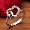 Sukkhi Ethnic Silver Heart Rhodium Plated CZ Ring for Women