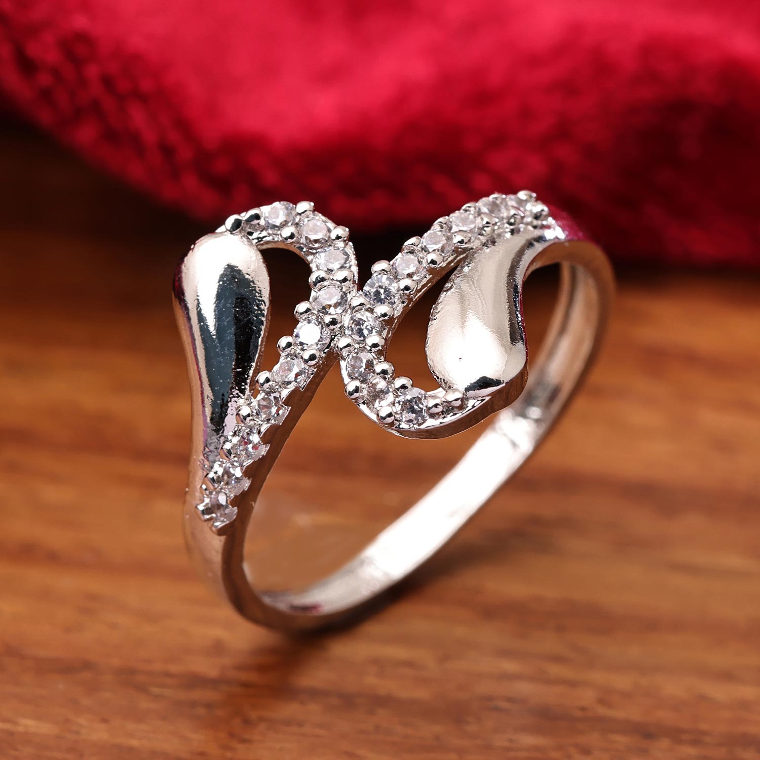 Sukkhi Fabulous Silver Rhodium Plated CZ Ring for Women