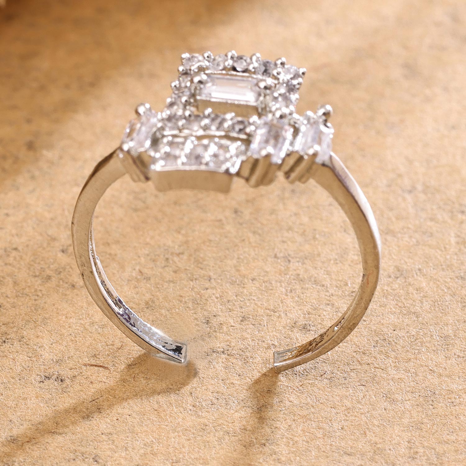 Sukkhi Lavish Silver Rhodium Plated CZ Ring for Women