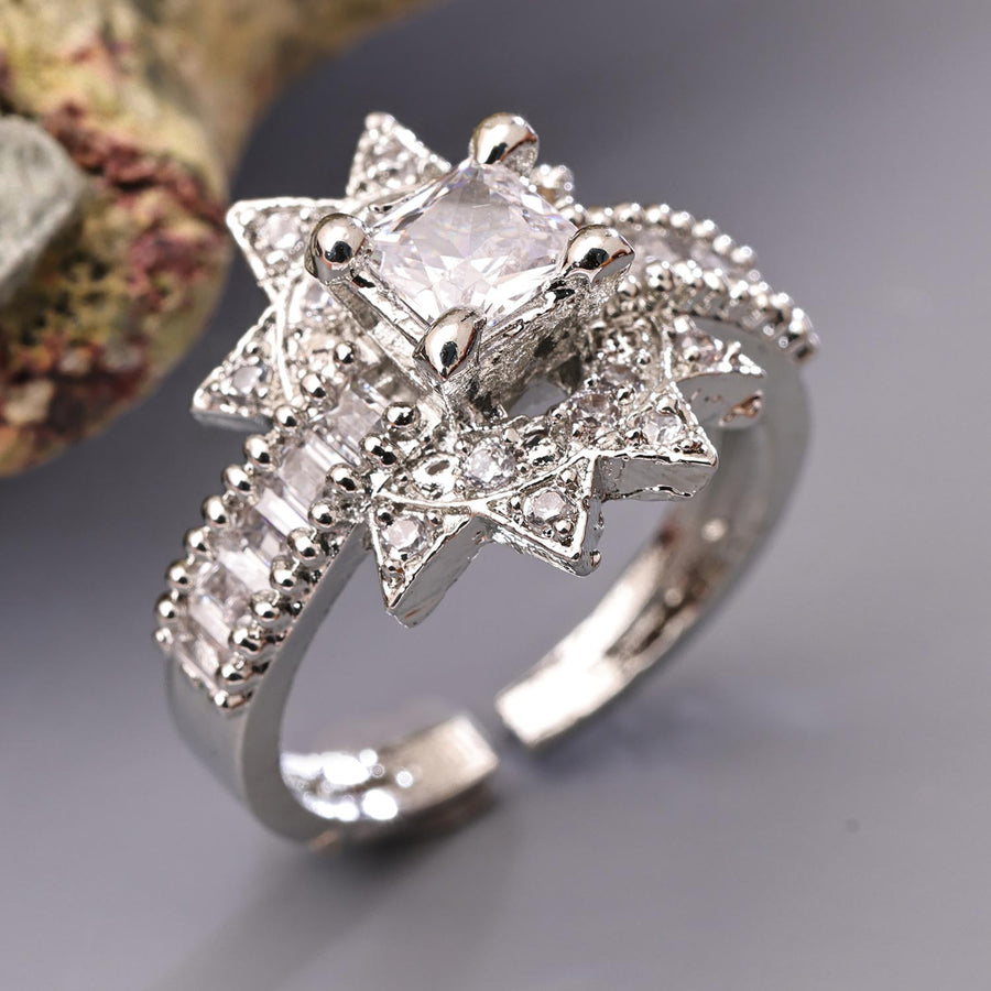 Sukkhi Brilliant Silver Rhodium Plated CZ Ring for Women