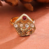 Sukkhi Designer Golden Gold Plated Kundan Ring for Women