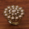 Sukkhi Floral Golden Gold Plated Pearl Ring for Women