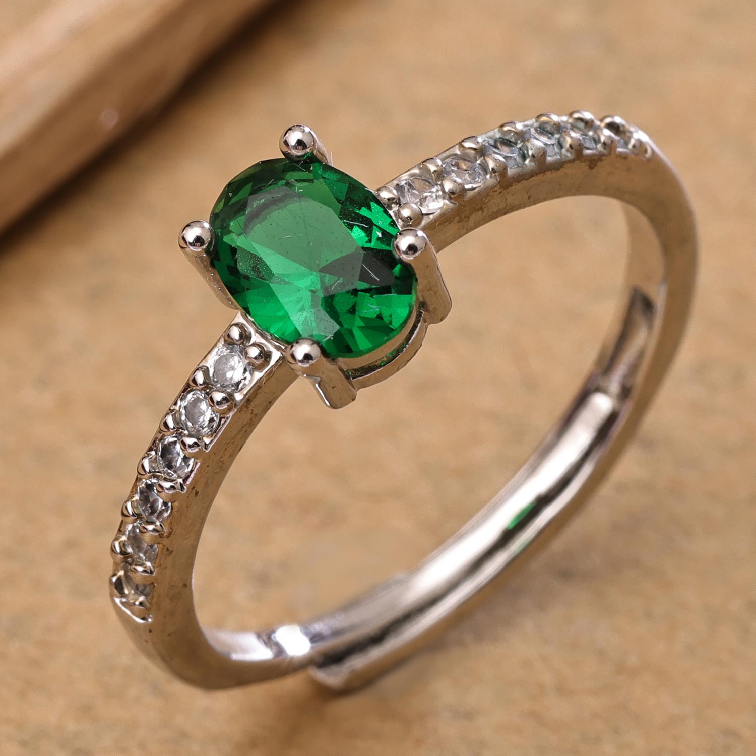 Sukkhi Adorable Silver Rhodium Plated CZ Ring for Women