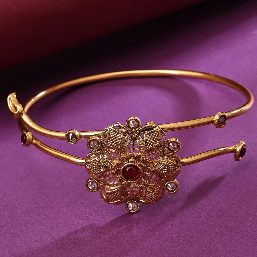 Sukkhi Glorious Golden Gold Plated Kundan Bajuband for Women