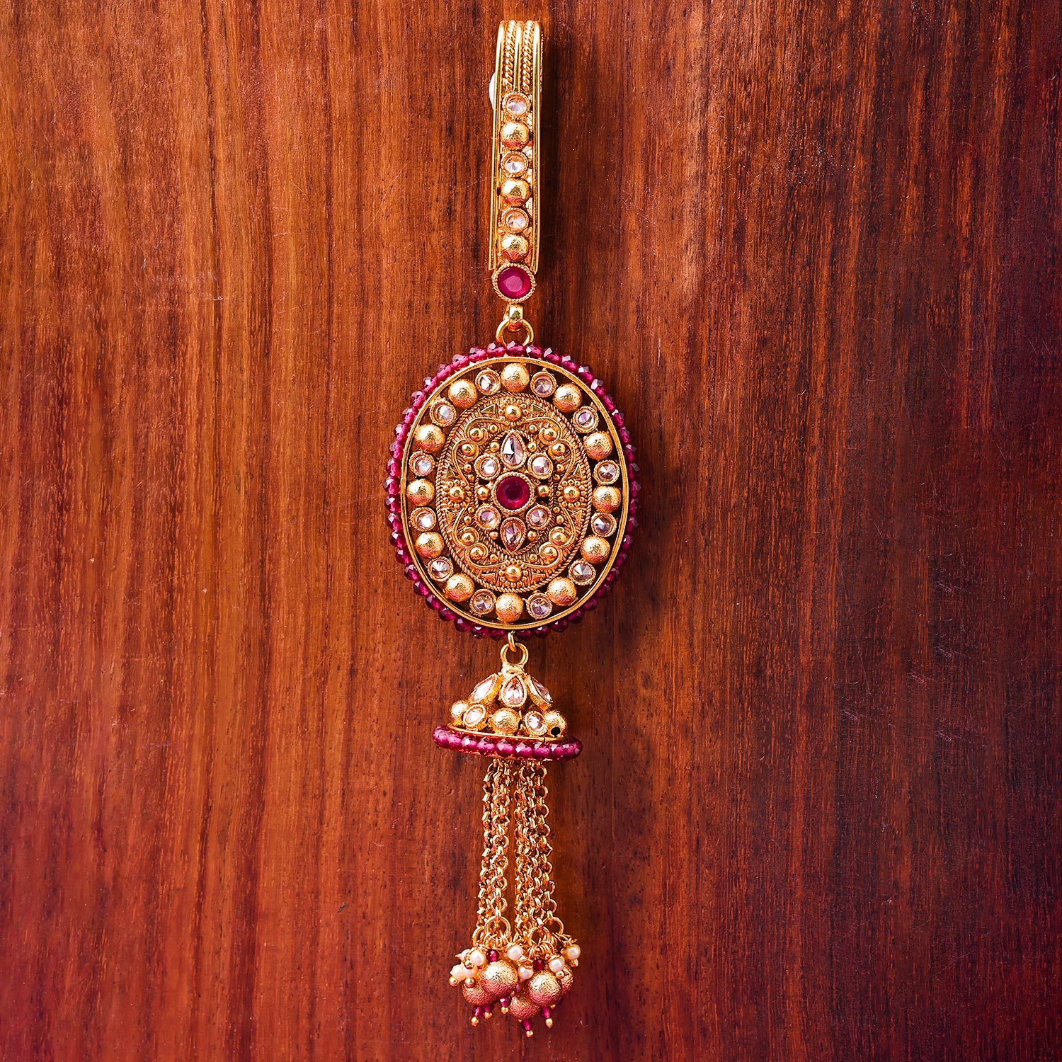 Sukkhi Exclusive Golden Gold Plated kundan & Pearl Chabi Challa for Women