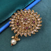 Sukkhi Incrediable Golden Gold Plated kundan & Pearl Brooch for Women