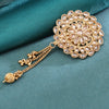 Sukkhi Trendy Golden Gold Plated Pearl Brooch for Women