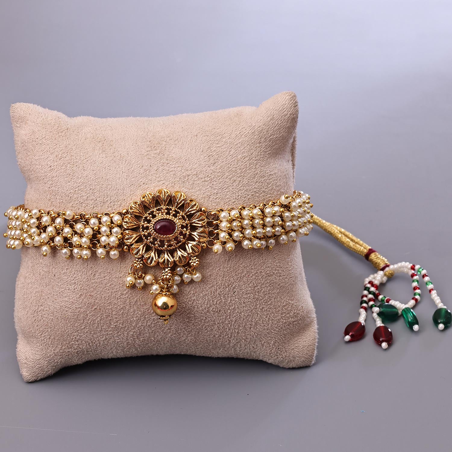Sukkhi Glimmery Golden Gold Plated Pearl Bajuband for Women
